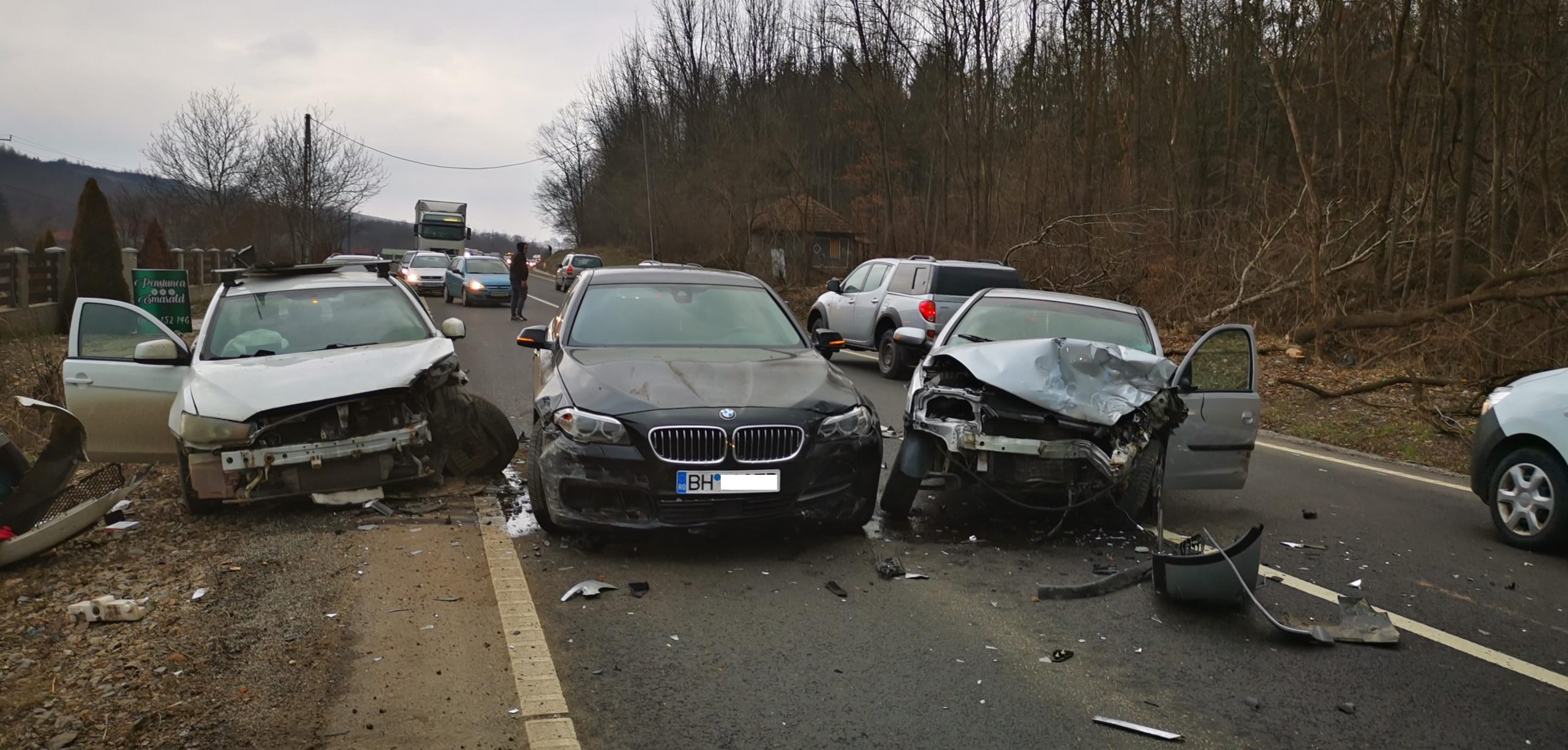 FOTO: Accident 5 mașini la Hidișelu de Jos 16.12.2022