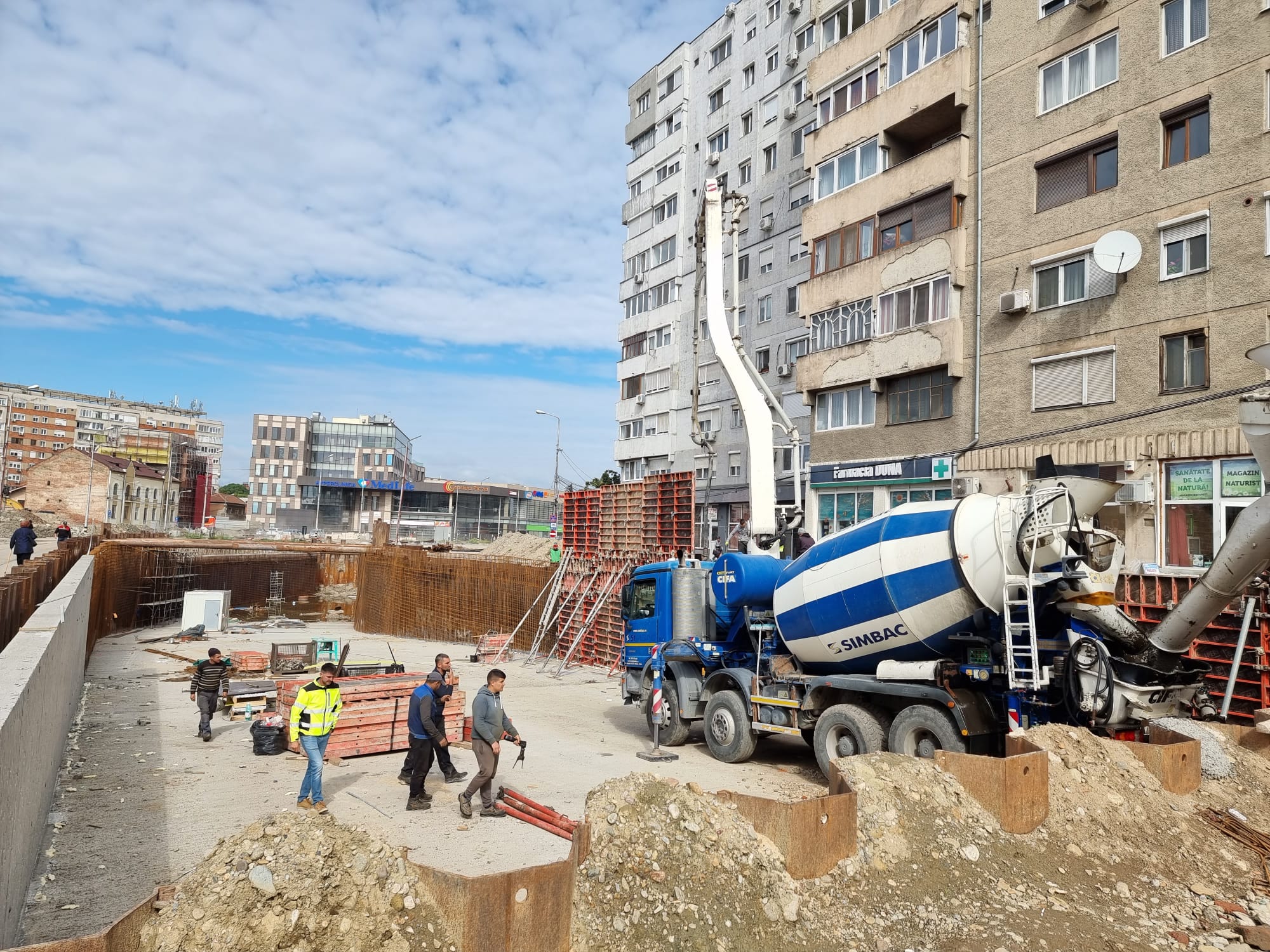 FOTO: A început turnarea pereților la pasajul Piața Cetate 23.09.2022