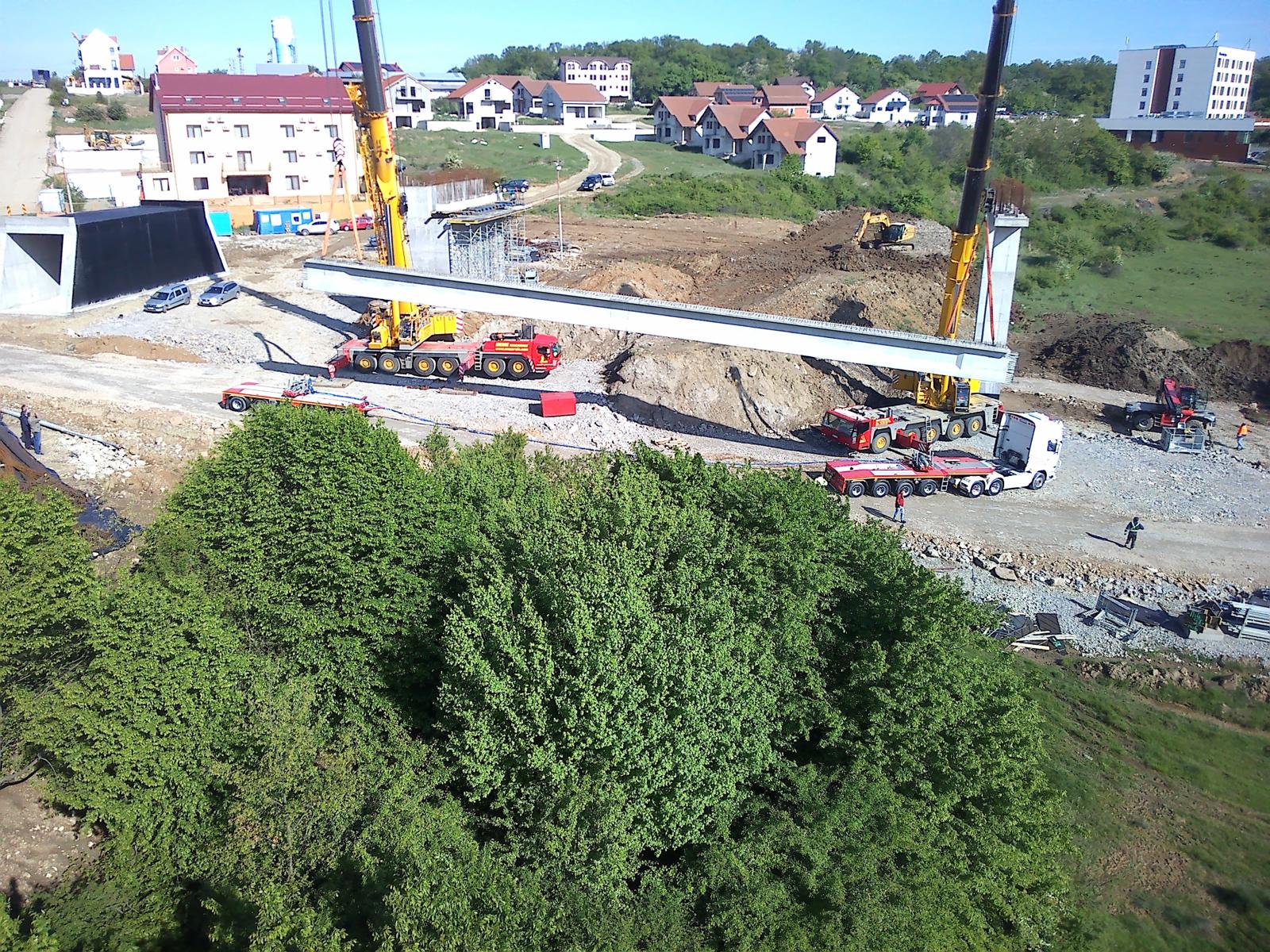 FOTO: Montare grinzi viaduct Băile Felix 23.04.2024