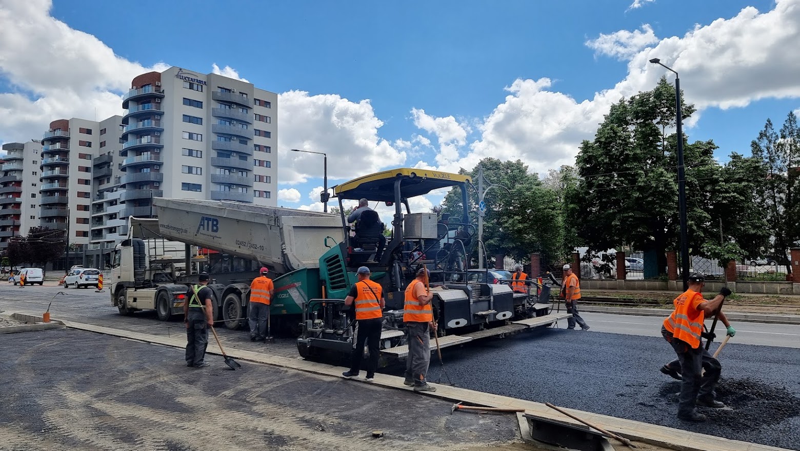 FOTO: Primul strat de asfalt Calea Aradului 13.05.2024