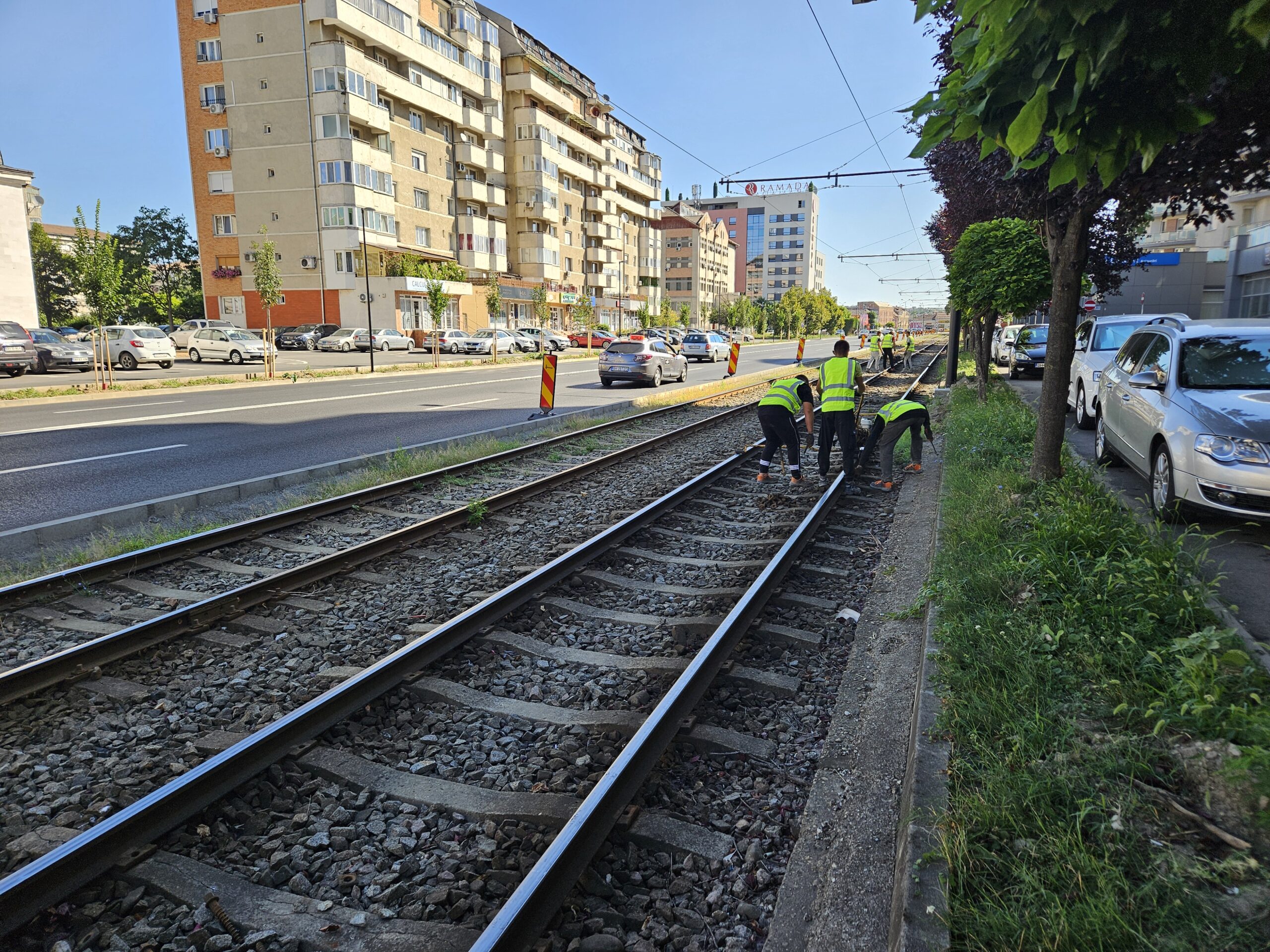 FOTO: Au început lucrările la șinele de tramvai de pe Calea Aradului, 29.07.2024