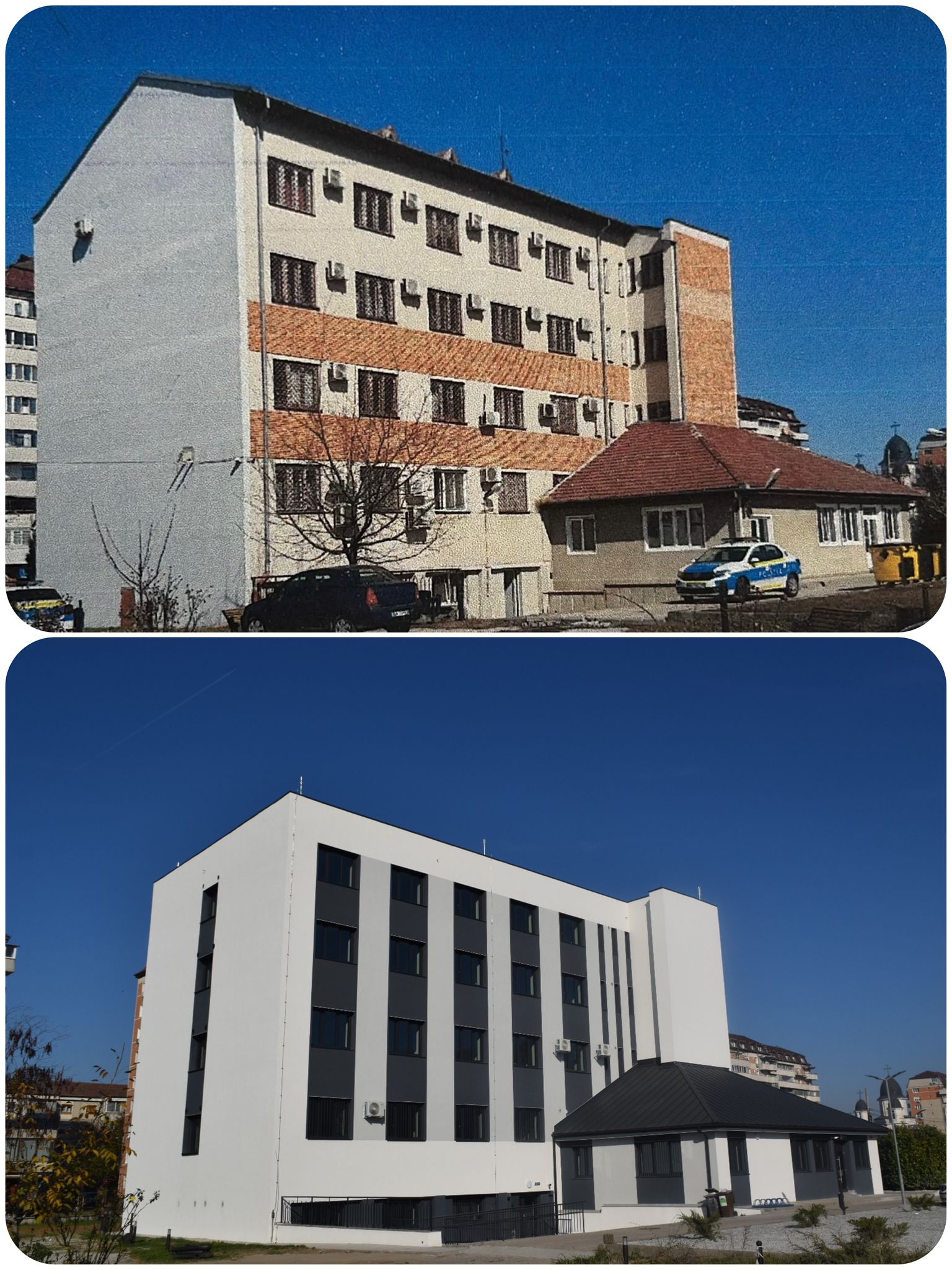 FOTO 11 - inainte si post renovare - Proiectul PNRR Renovarea energetica aprofundata a cladirii publice Politia Municipiului Oradea