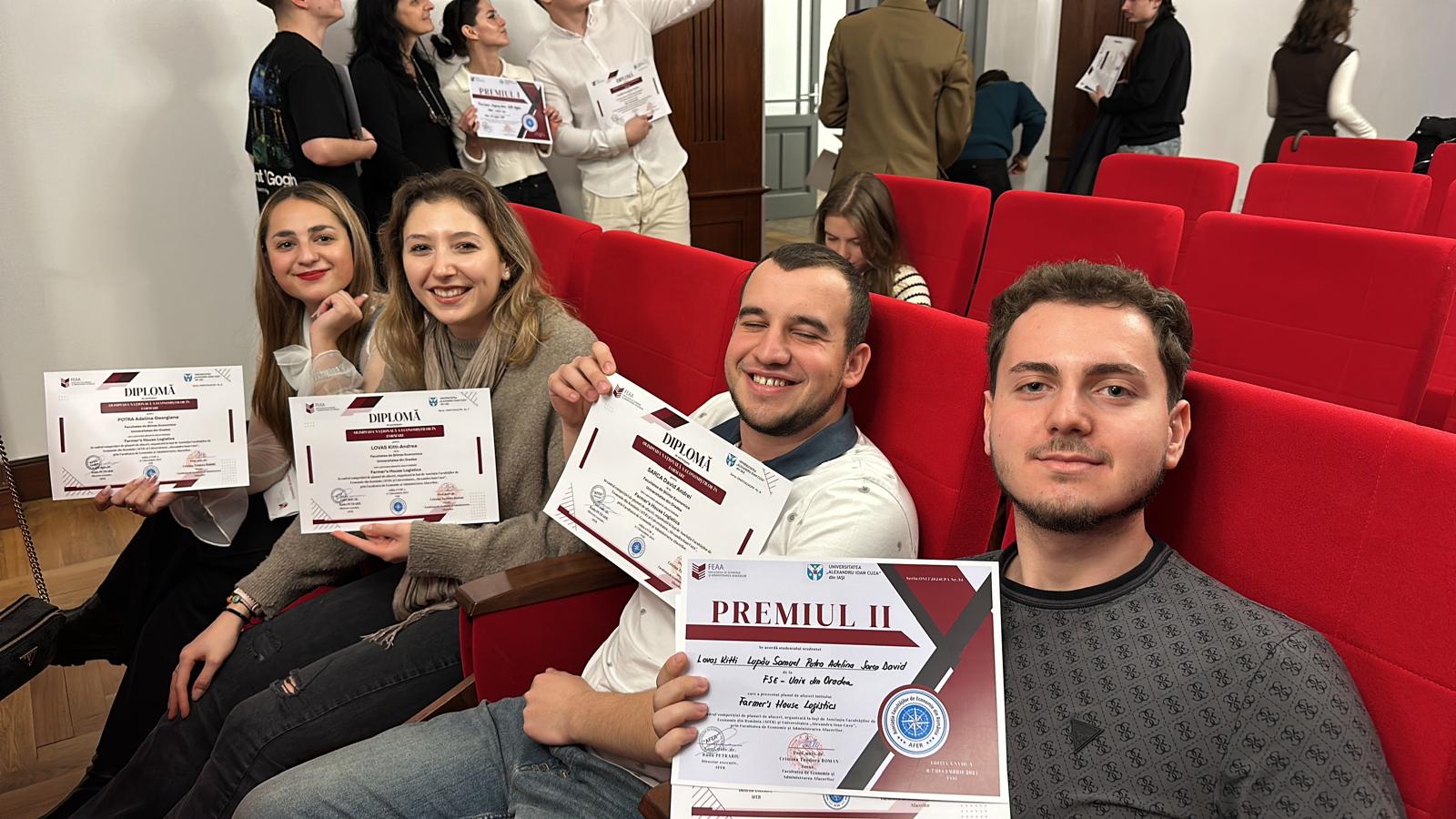 foto: Patru studenți orădeni, pe podium la Olimpiada Națională a Economiștilor în Formare, 10.12.2024